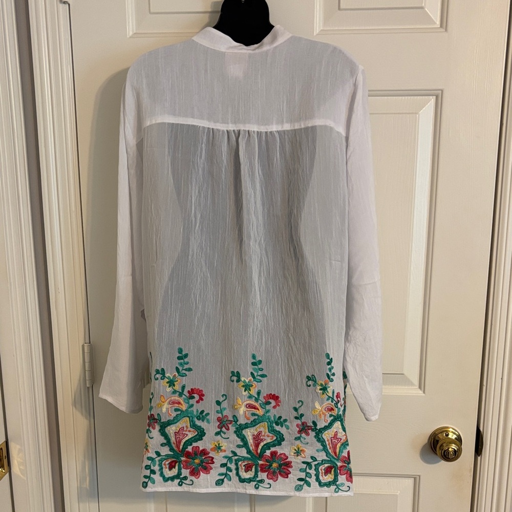 Ruby Road Woman Embroidered Silky Gauze Top Size 1x - Picture 4 of 6